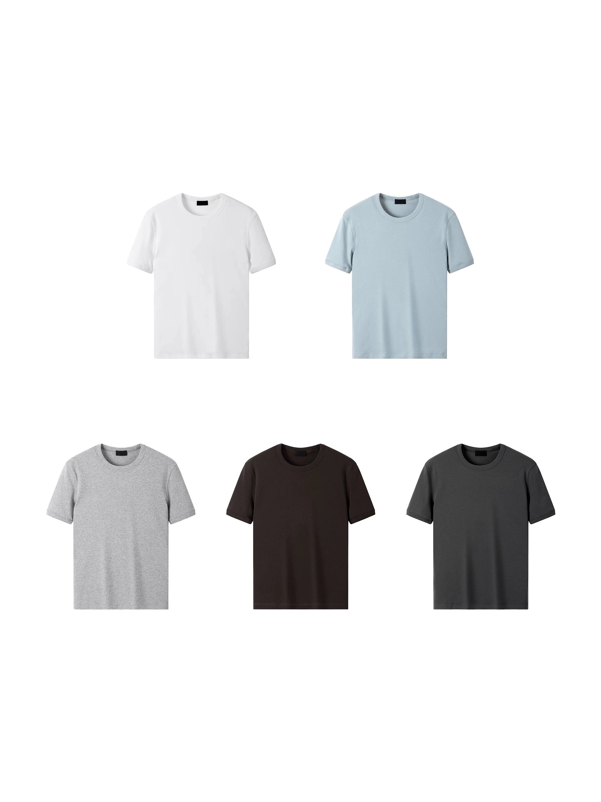 PLUS NO LOGO Elastic Sleeve Crew Neck Closed Sleeve Tee