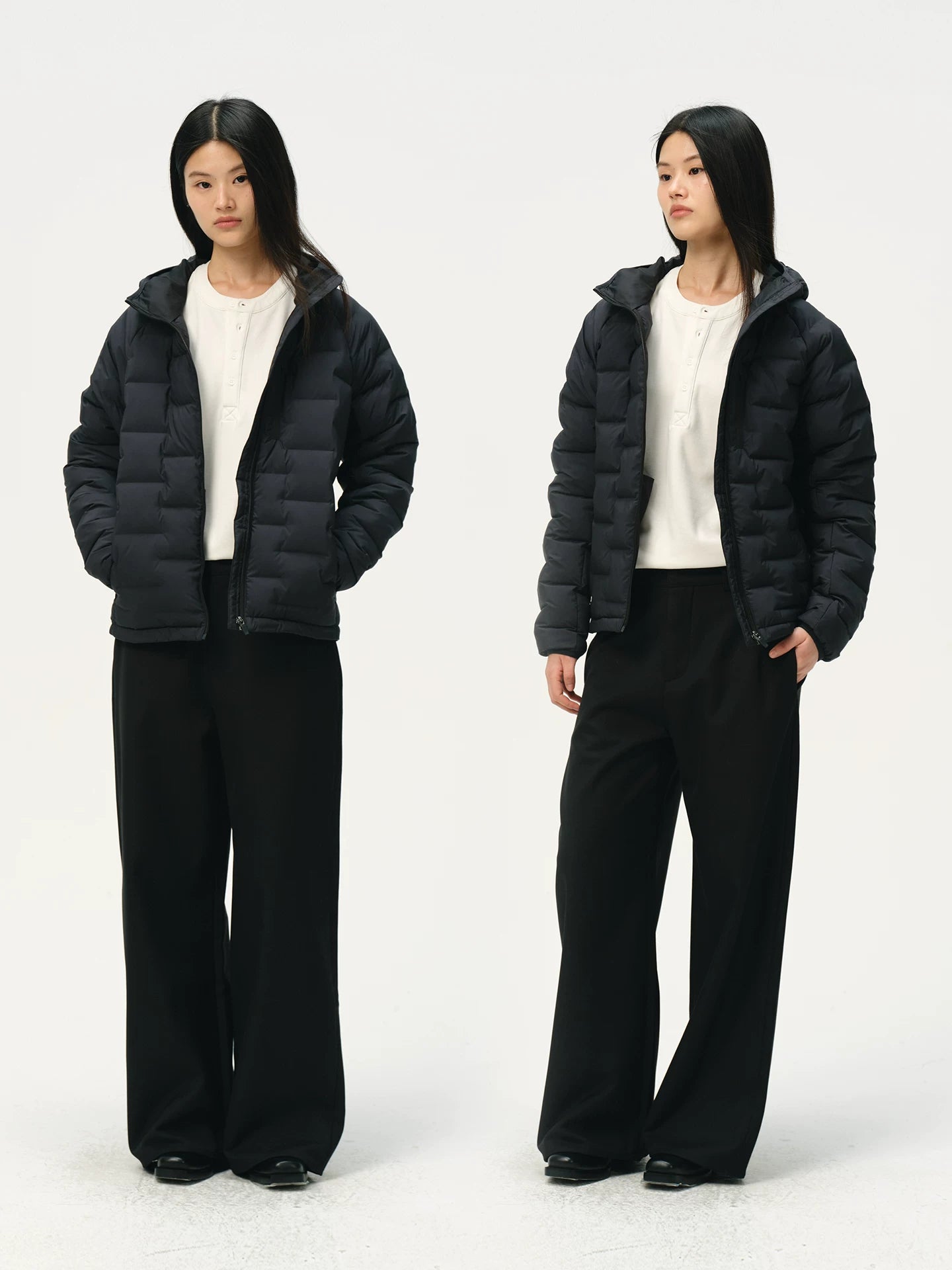 NO LOGO/600g compound pendant quite wide loose straight silhouette cut commuter large A-shaped suit pants