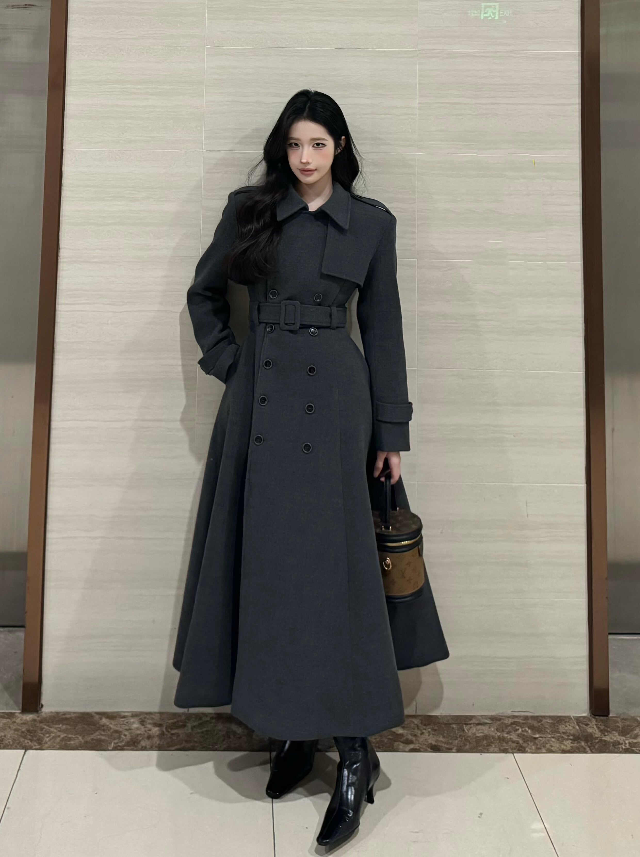 PANPANSTUDIO Minimalist Woolen Coat Medium and Long Coat