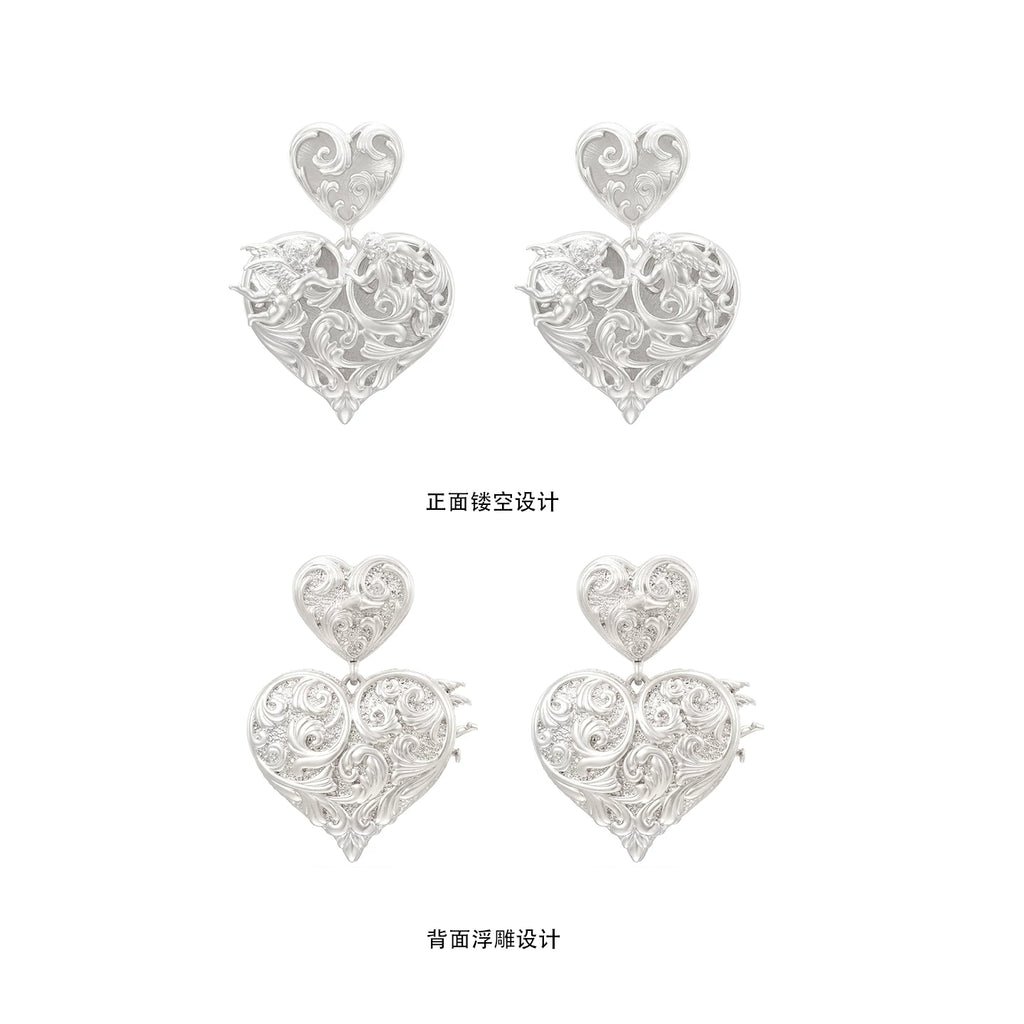 SUMIYAKI Double-sided Relief Retro Love Earrings