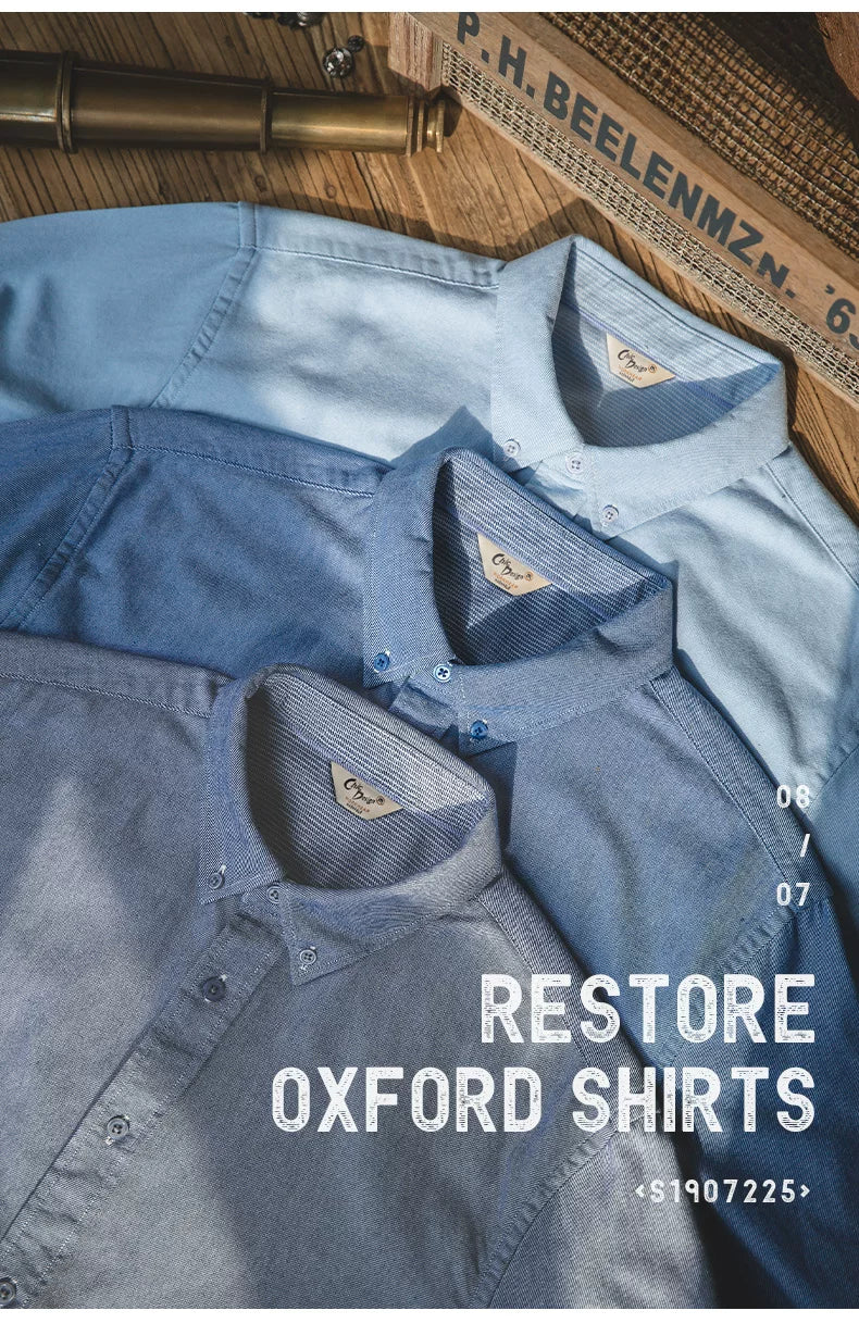 Madden retro polished long-sleeved cotton thin shirt