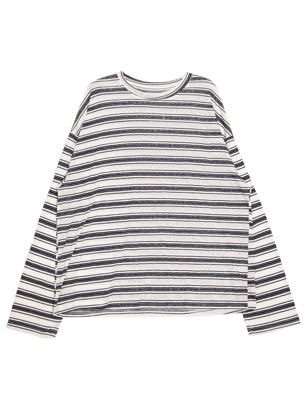 RHOMEHOUSE Lazy Loose Drape Striped Long Sleeve
