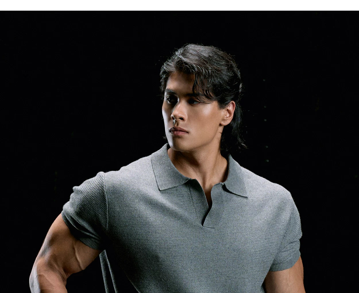 MuscleDog Lapel Loose Casual Sports Tee