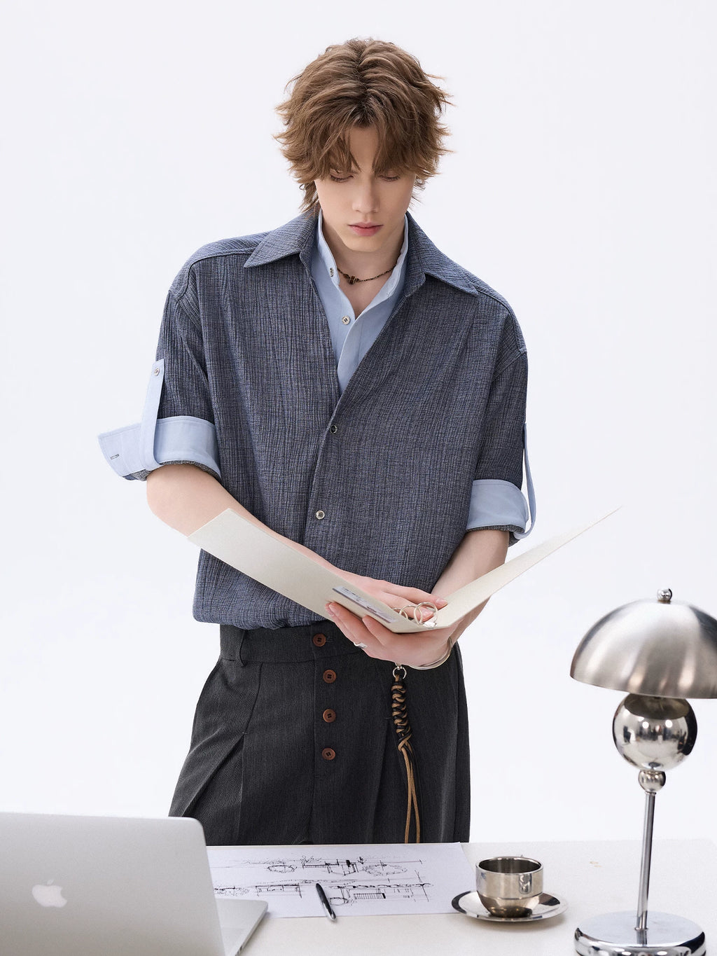 CHOR Premium Double Neck Fake Two-piece Short Sleeve Shirt