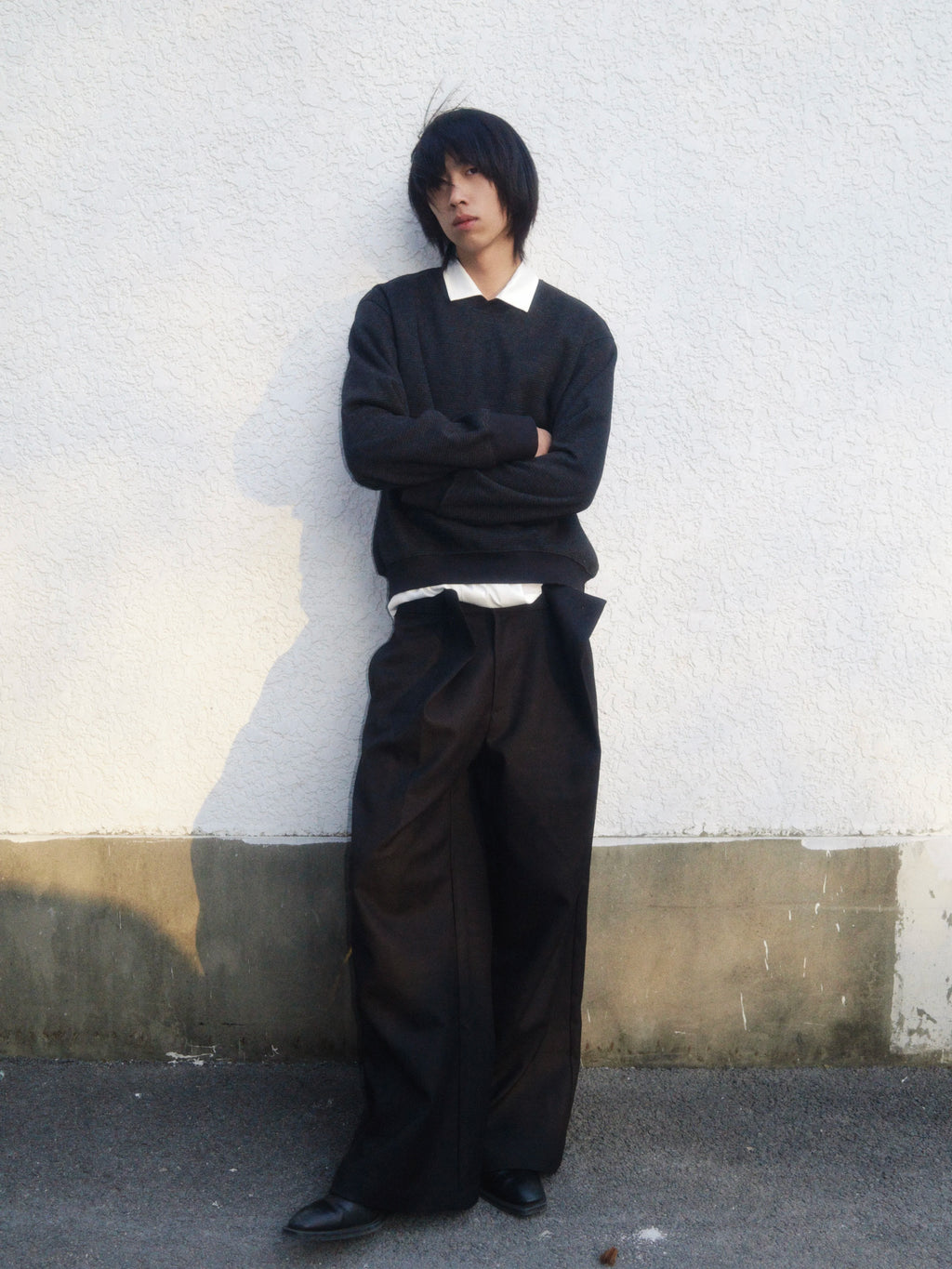 Borrowed Project Plaid Wide-leg Casual Trousers