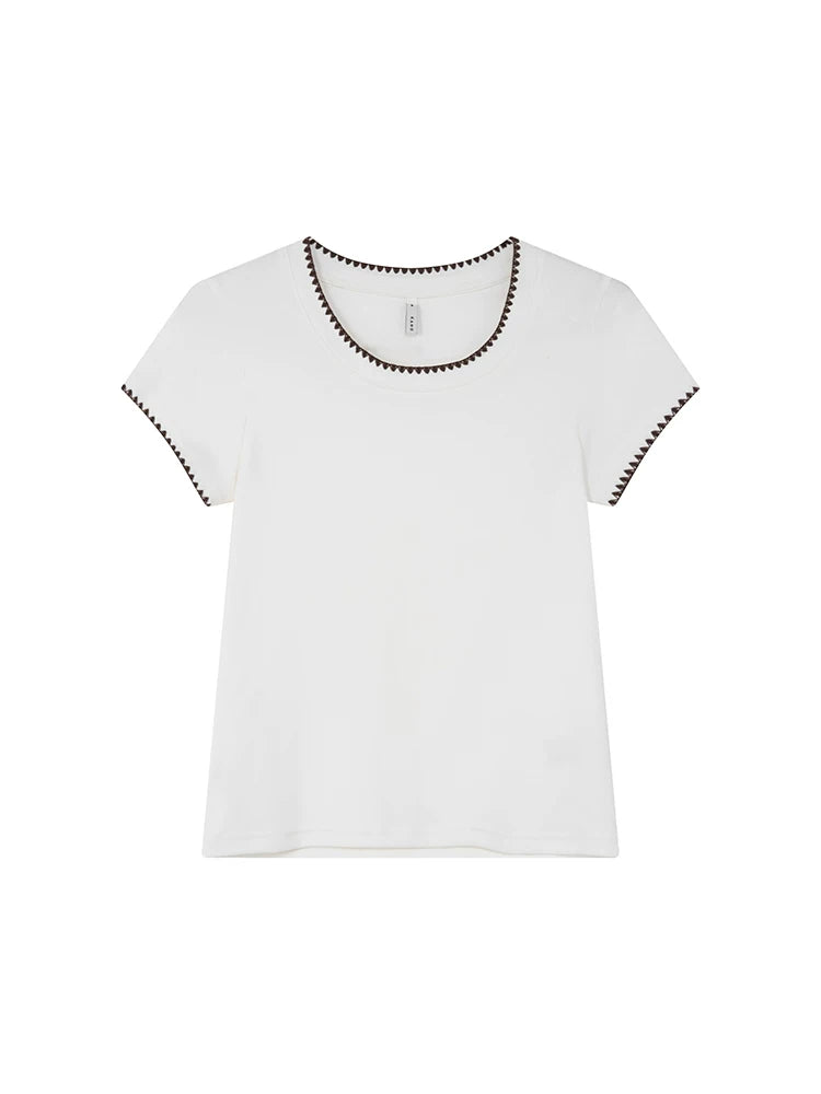 KANO Contrasting Shell Edge Round Neck Tee
