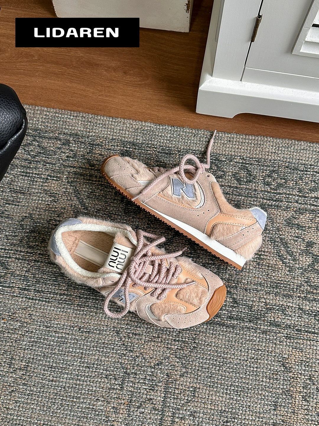 Lidaren Produced Leather Casual Fleece Warm Forrest Gump Shoes