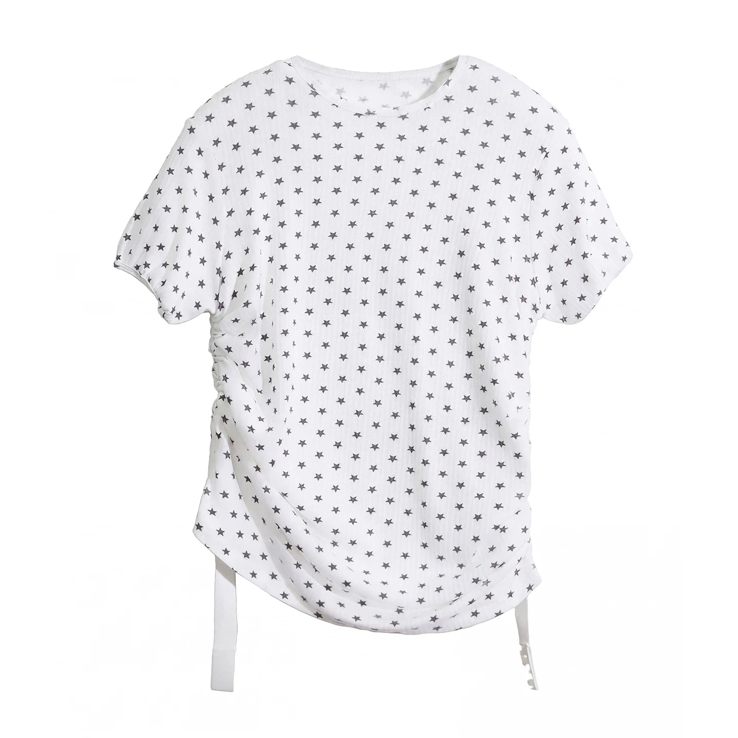 JIKOO Floral Round Neck Loose and Thin Tee