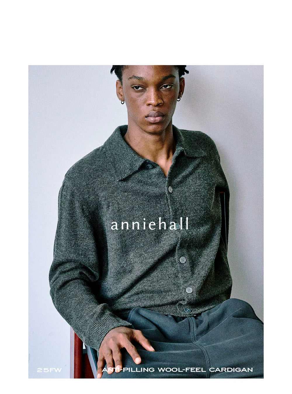 Anniehall Short Lapel Button-down Sweater