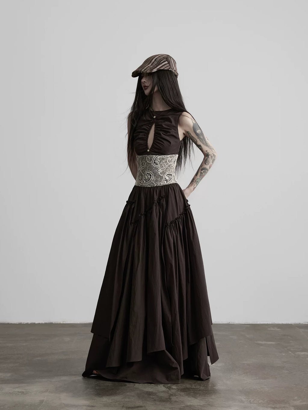 INDULGE Hollow Lace Waist Dress
