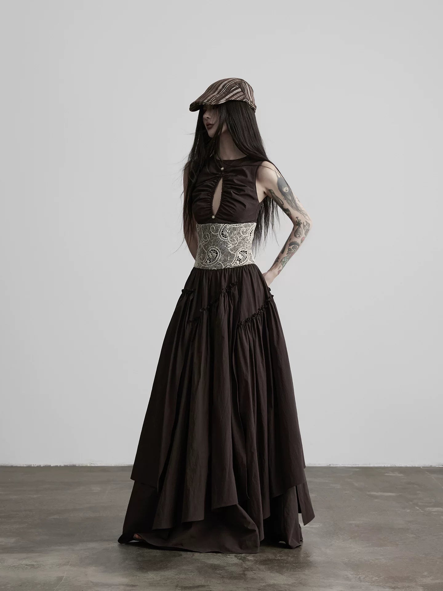 INDULGE Hollow Lace Waist Dress