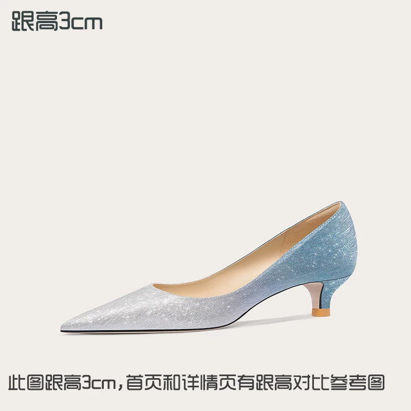 Lily Wei Gradual Change Shallow Mouth High-heeled Shoes
