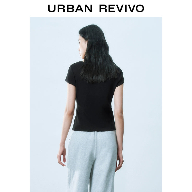 URBAN REVIVO Versatile Slim Short Sleeve T-Shirt