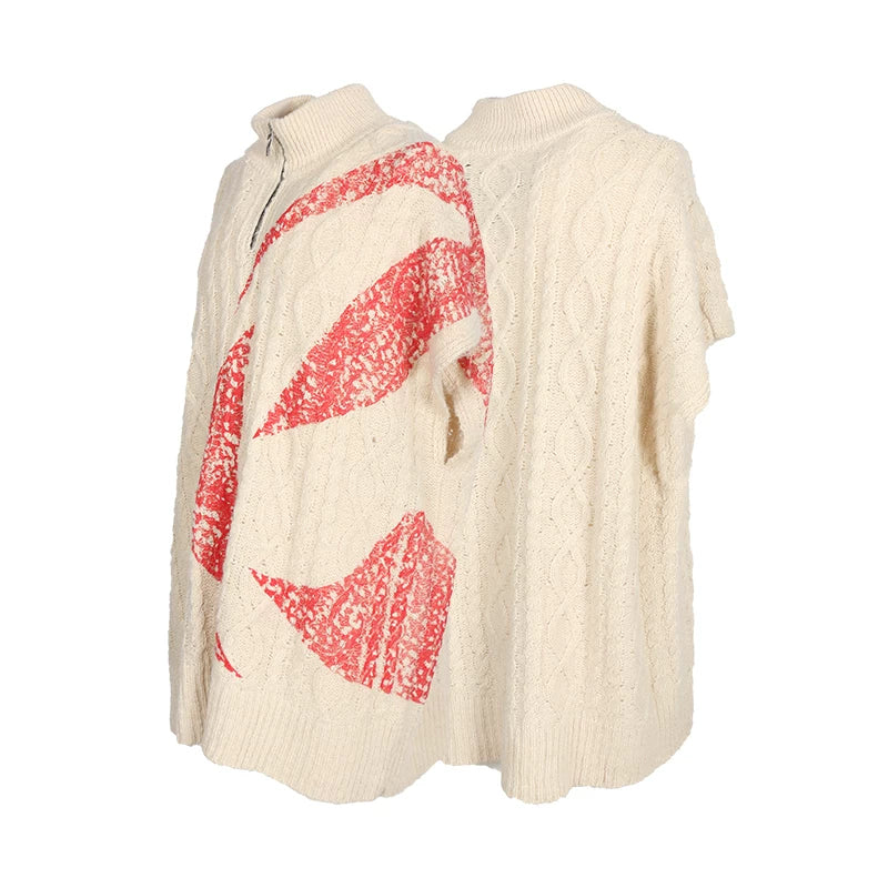 RELABEL Misplaced Printed Woven Sweater Vest