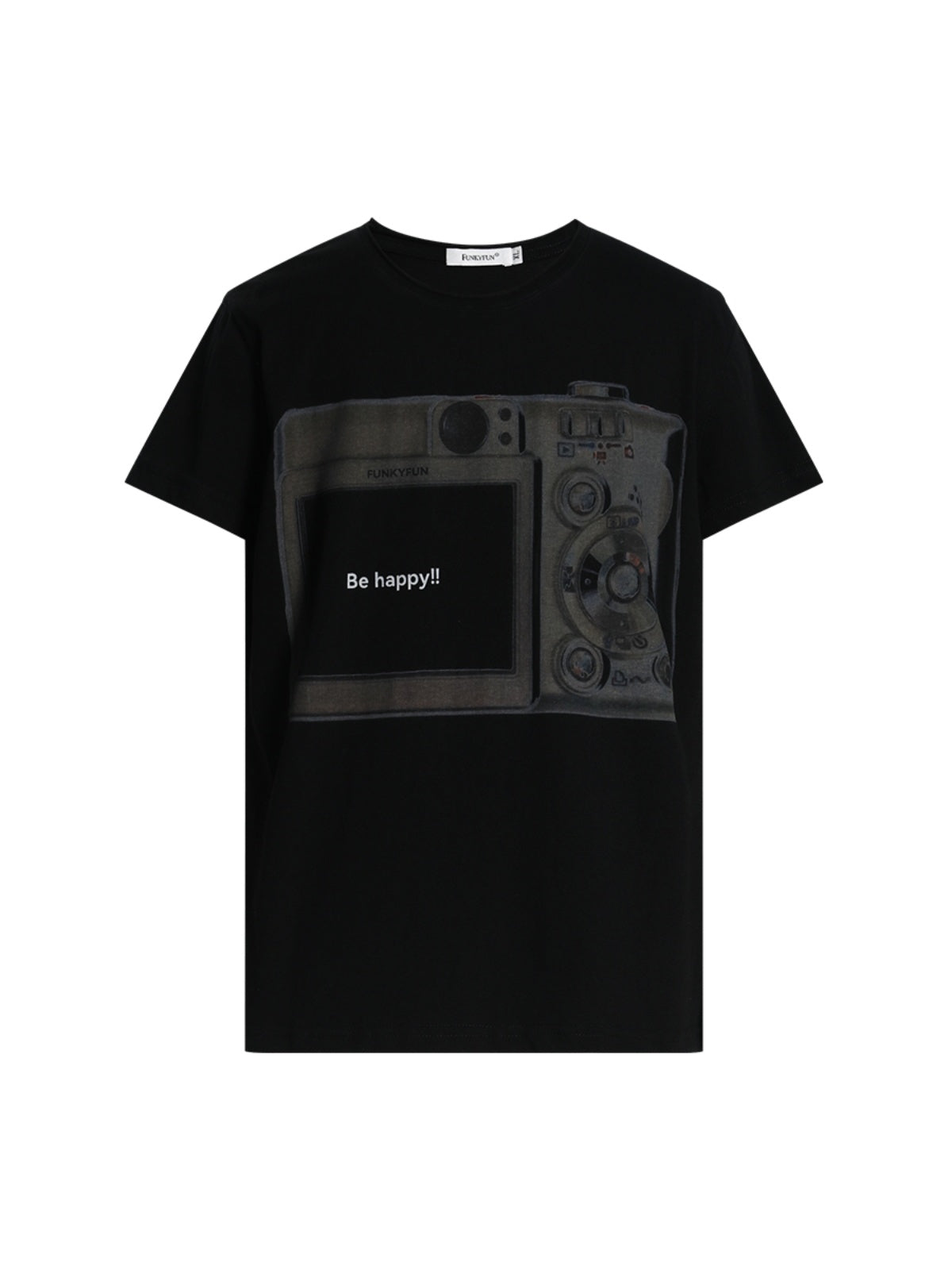 FUNKYFUN Digital Camera Printed Short-sleeved Tee
