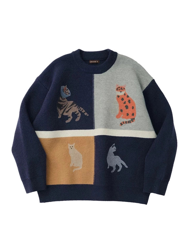 LIVINGTOWN cat knitted sweater