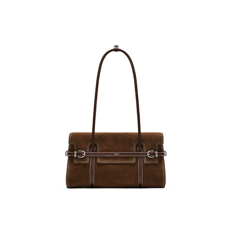 MUVA British Style Loop with Cowhide Large-capacity Shoulder Bag