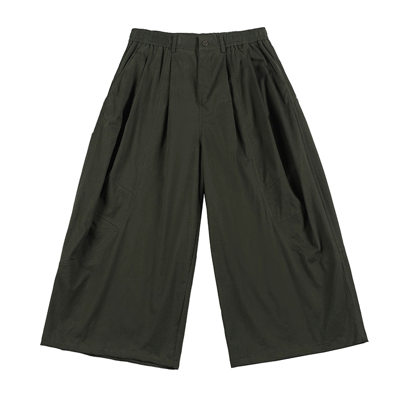 NOEARS Japanese Retro Elastic Waist Loose Casual Pants