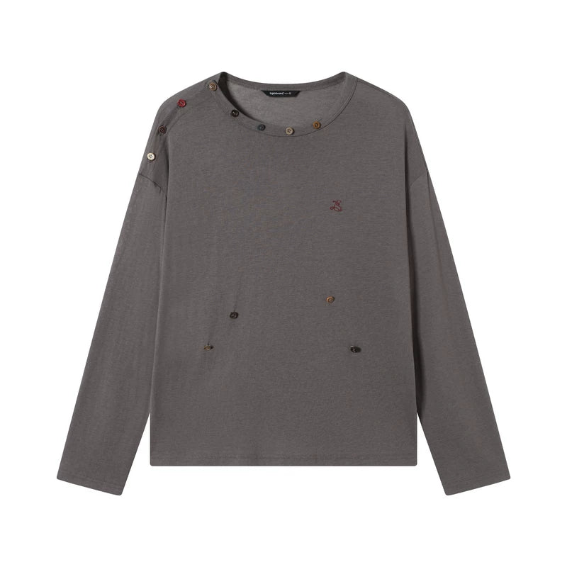 TGNS Diagonal Placket Color Buckle Thin Sunscreen Long Sleeve