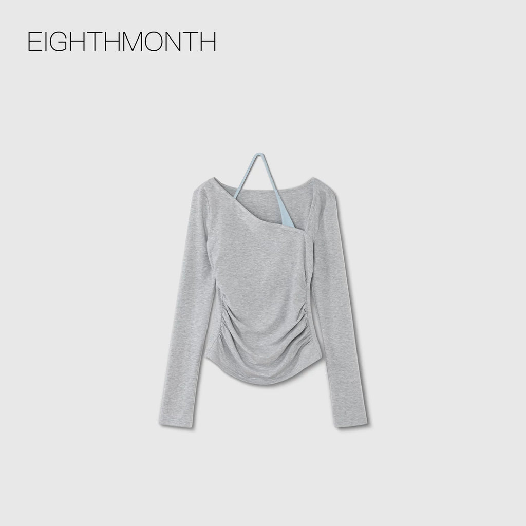 EIGHTHMONTH Slim and Thin Slanted Shoulder Long Sleeves