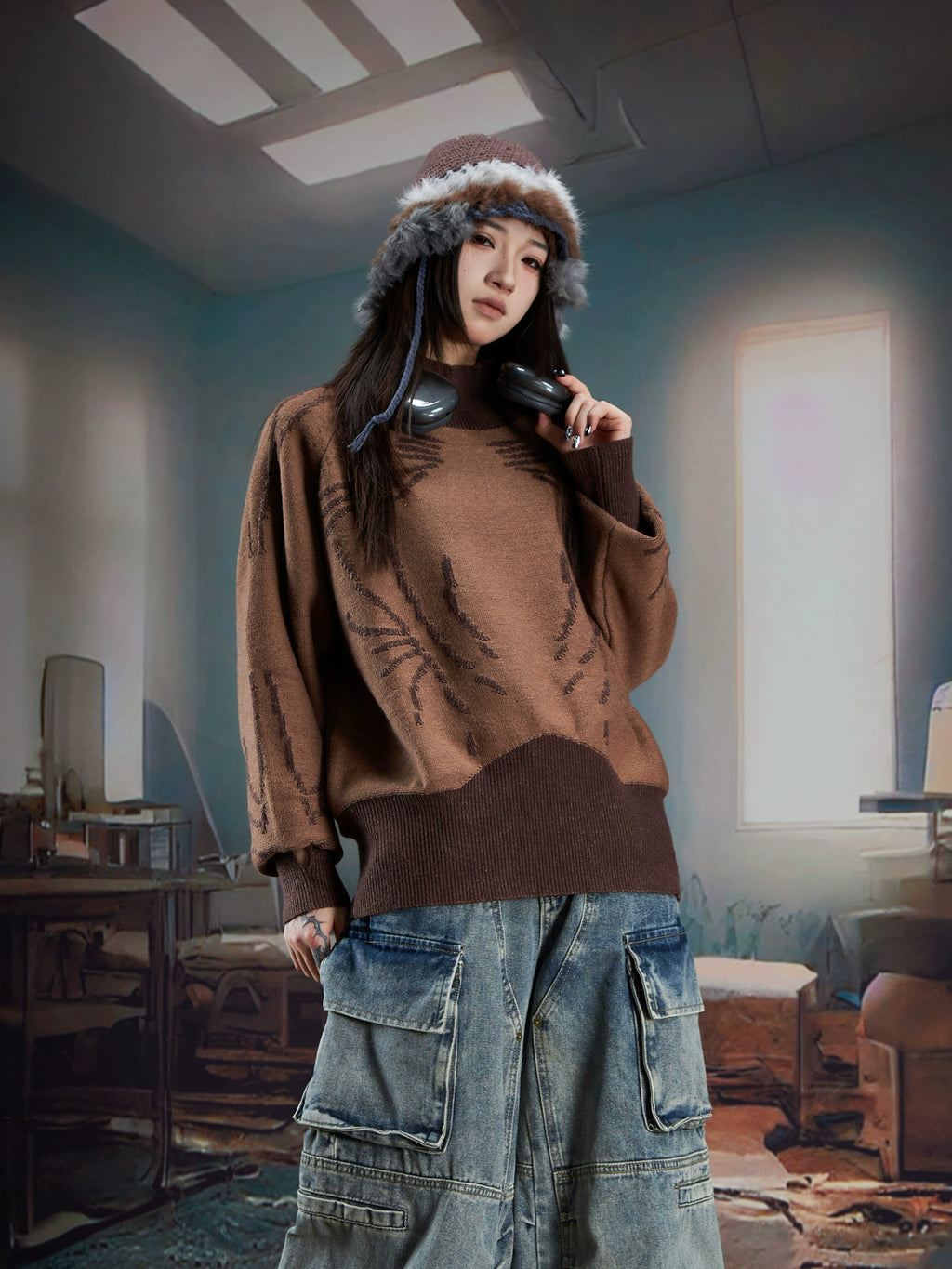 NOMANIAI High Elastic Anti-wrinkle Sweater Knitted Sweater