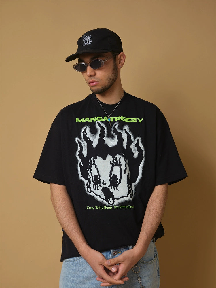 ComicTree C.t  Angry Betty Crew Neck Short Sleeve Tee