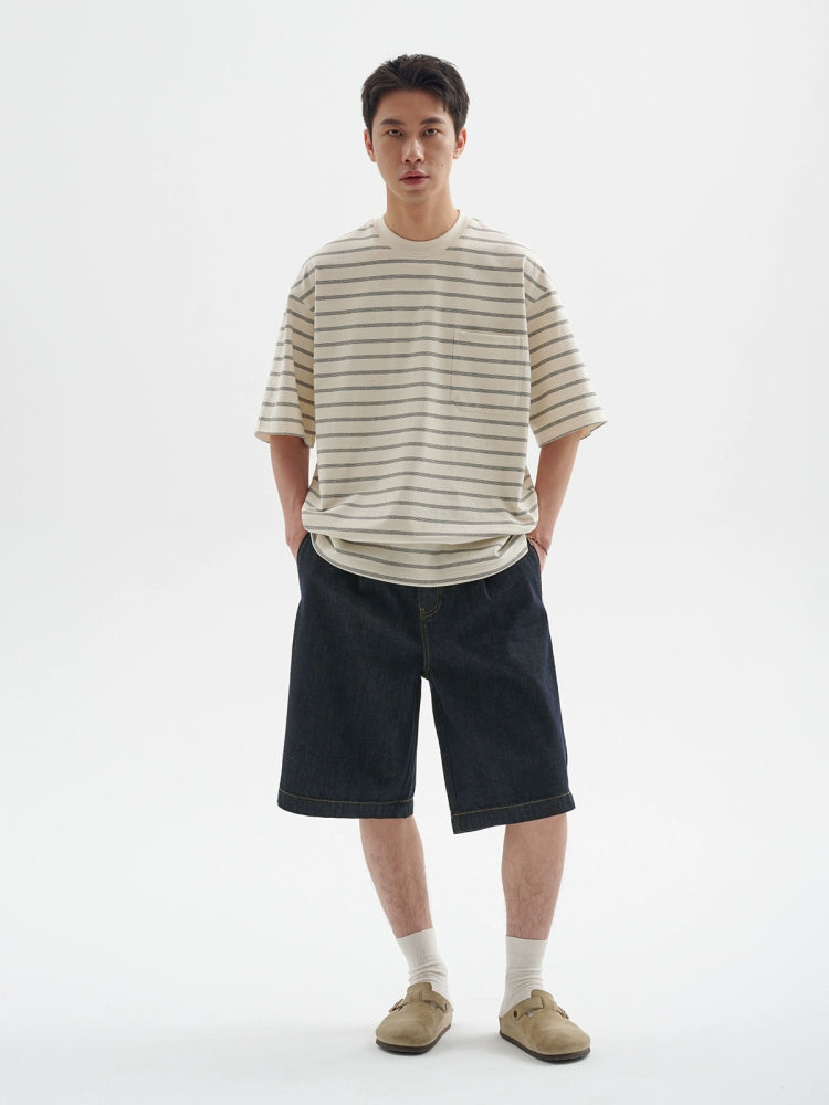 BUTTBILL Japanese Casual Denim Cropped Shorts