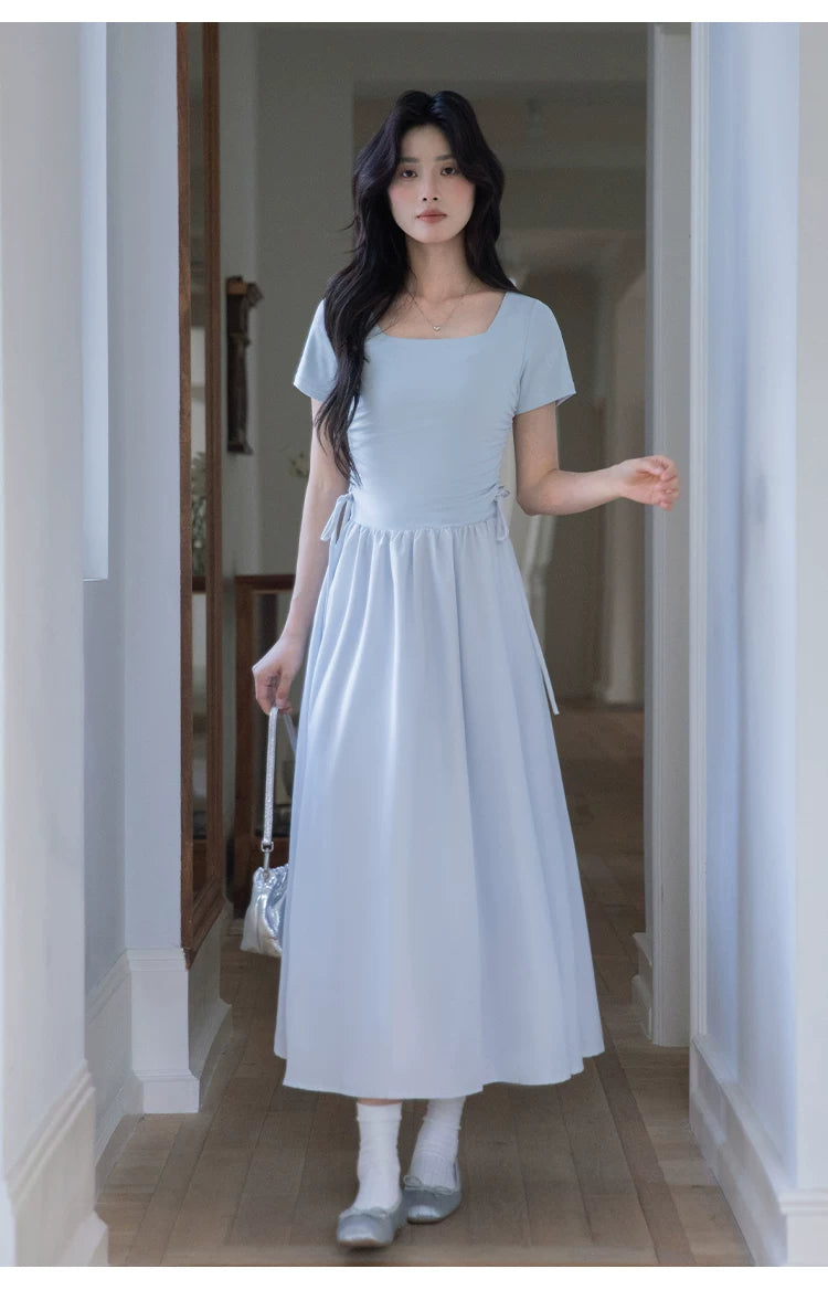 XUJING Square Collar Temperament Dress