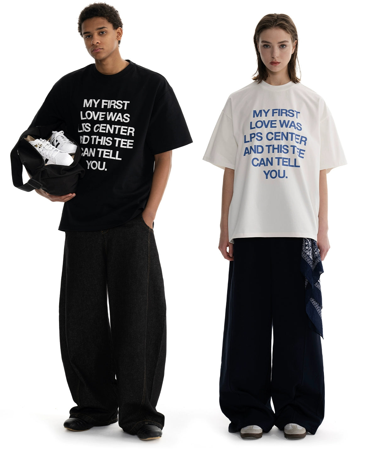 Loopsoon Large Chest Print Alphabet Versatile Tee