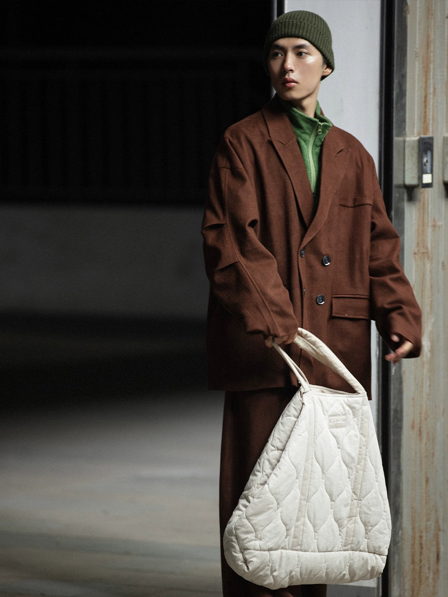 NOEARS Vintage Double-breasted Loose Casual Blazer