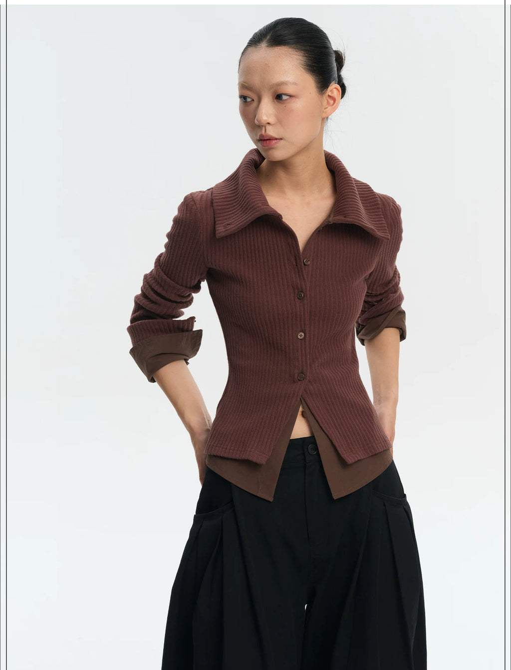 LINY LIBERTY Fake Two Pieces Waist Thin High Elastic Long Sleeves