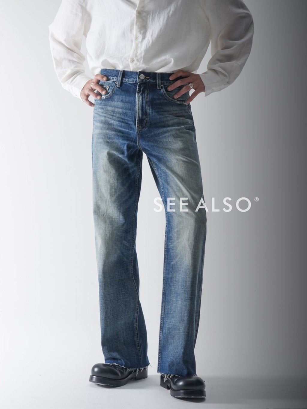 SEE ALSO Long-staple Cotton Horse Hip Leather Brand Foot Fringed Jeans