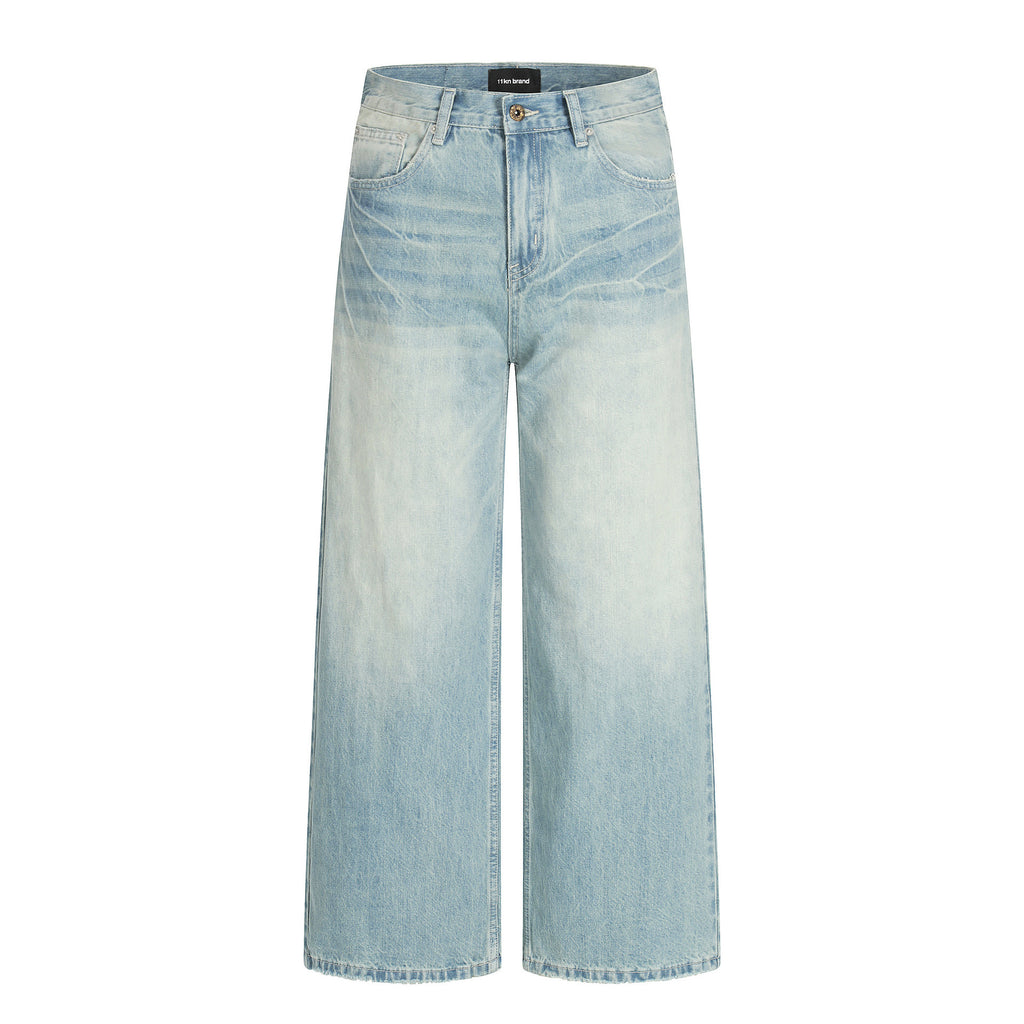 11KN Retro Gradual Change Loose Versatile Jeans