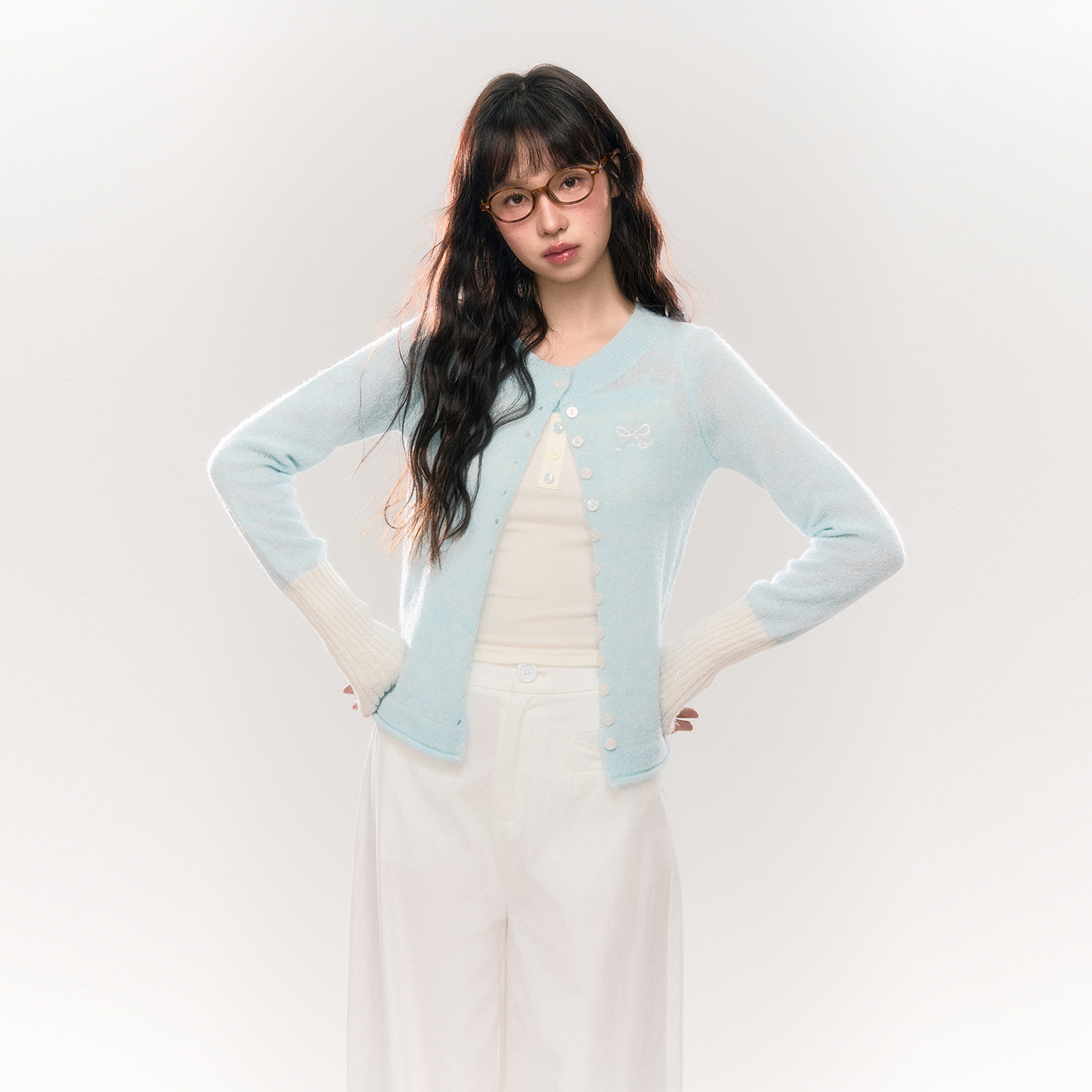 Umoumo Fresh and Simple Versatile Thin Knitted Jacket