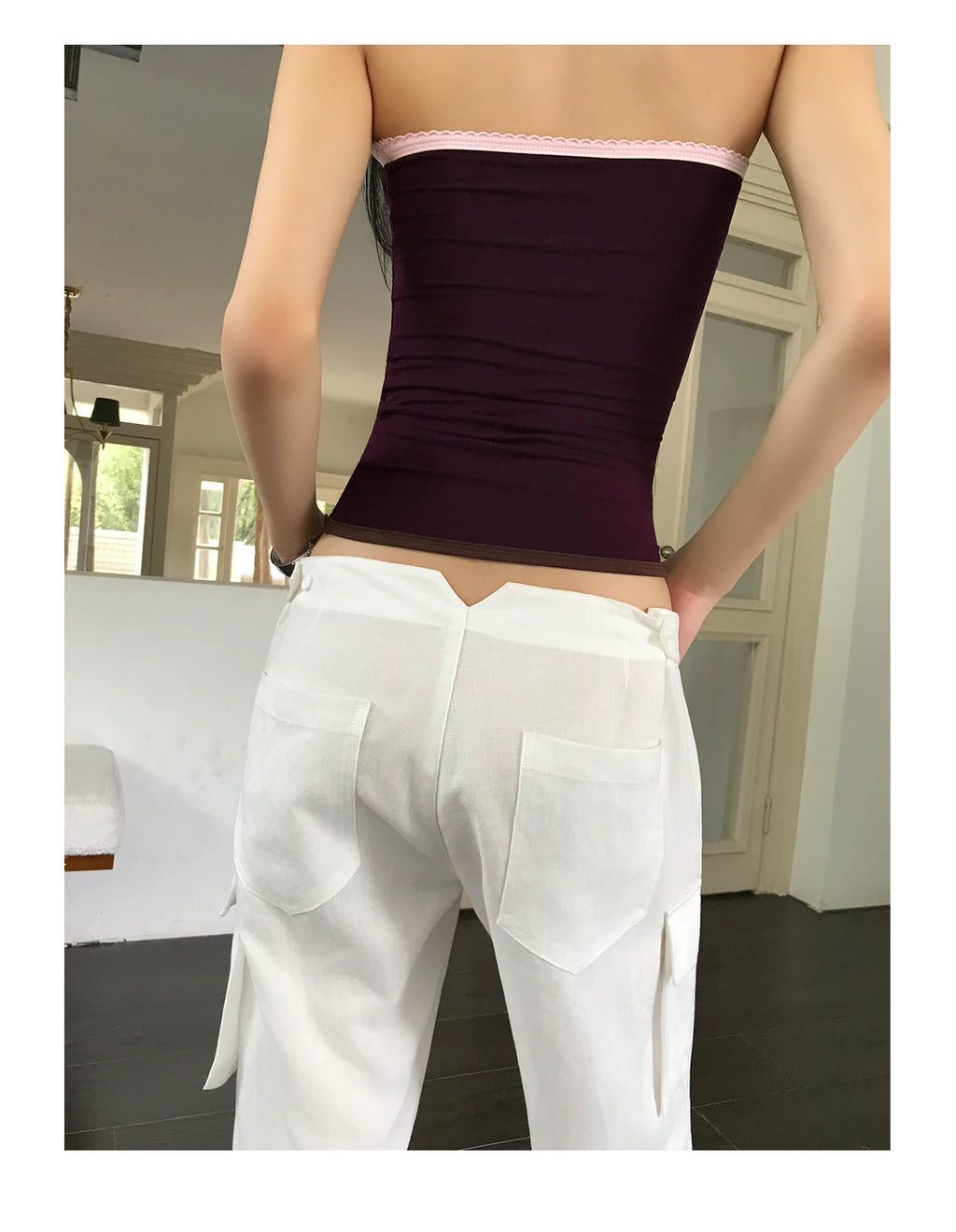 Audwyn Low Waist Skinny Wide Leg Pants