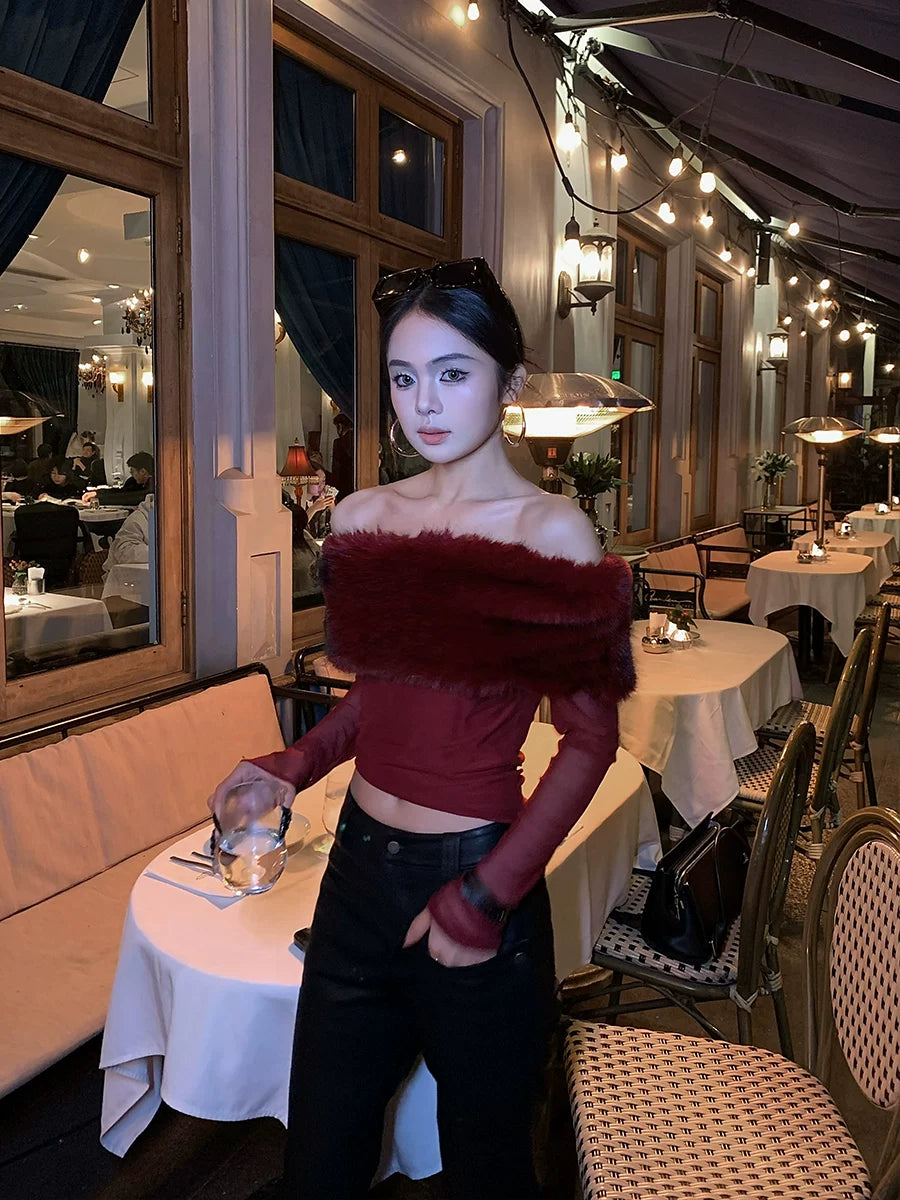 CHUYUQI Shoulder-knit Sweater
