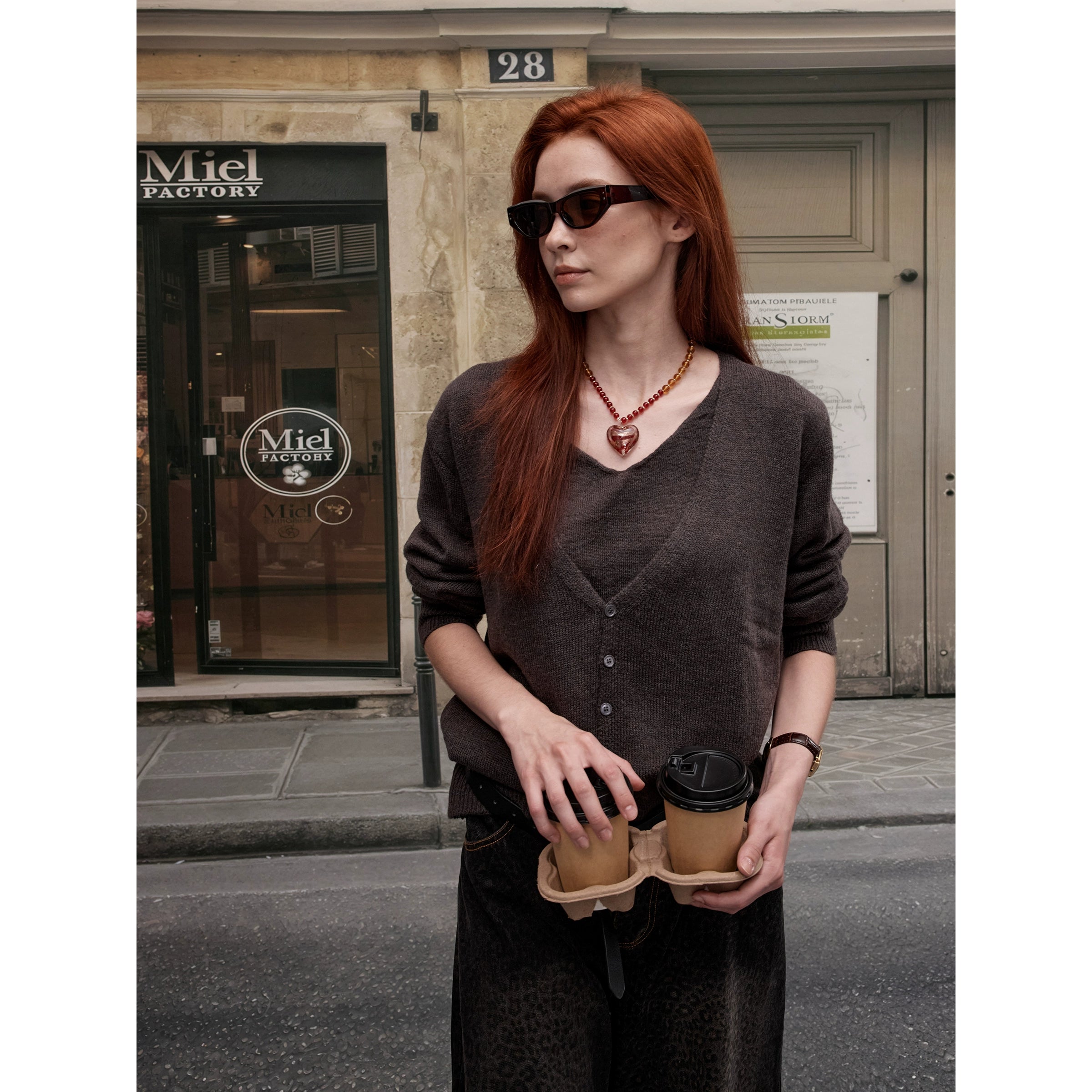 MADWITCH Vintage Premium Fake Two-piece Knitwear