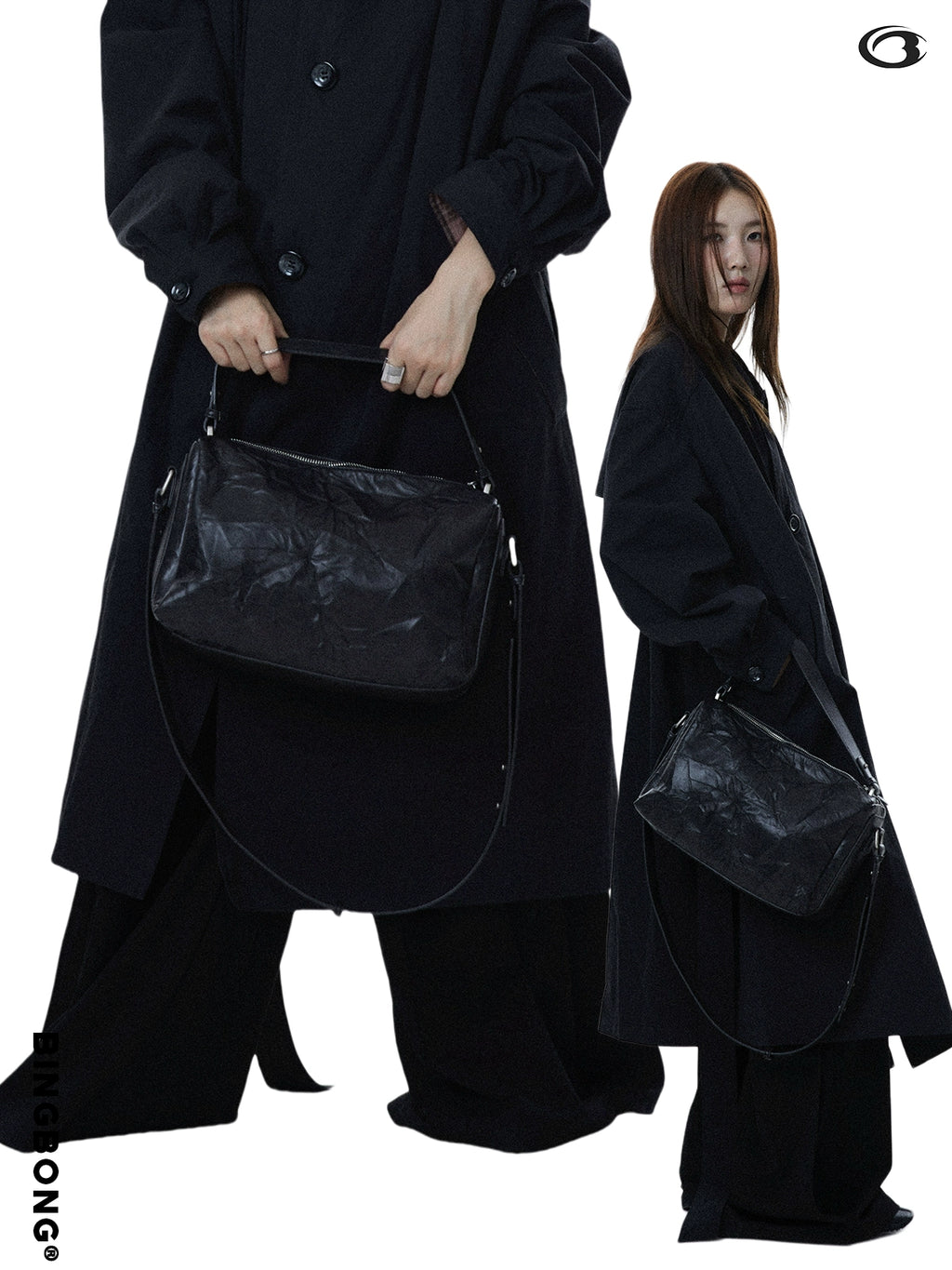 BINGBONG Retro Tofu Pillow Bag Pleated Shoulder Messenger Bag