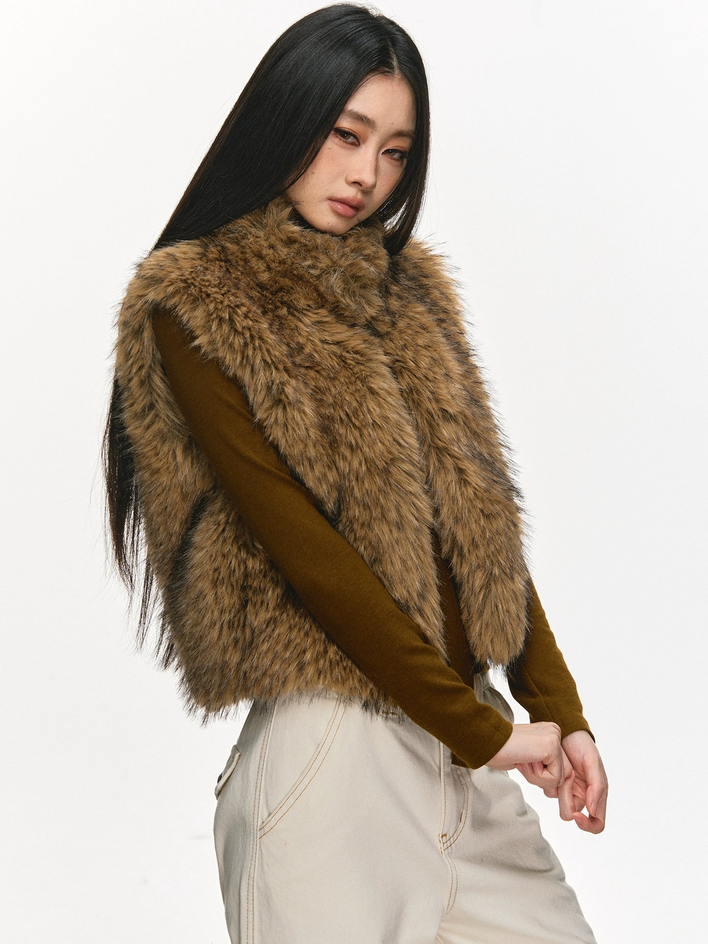 Anna Aneae Warm Versatile Furry Vest Jacket