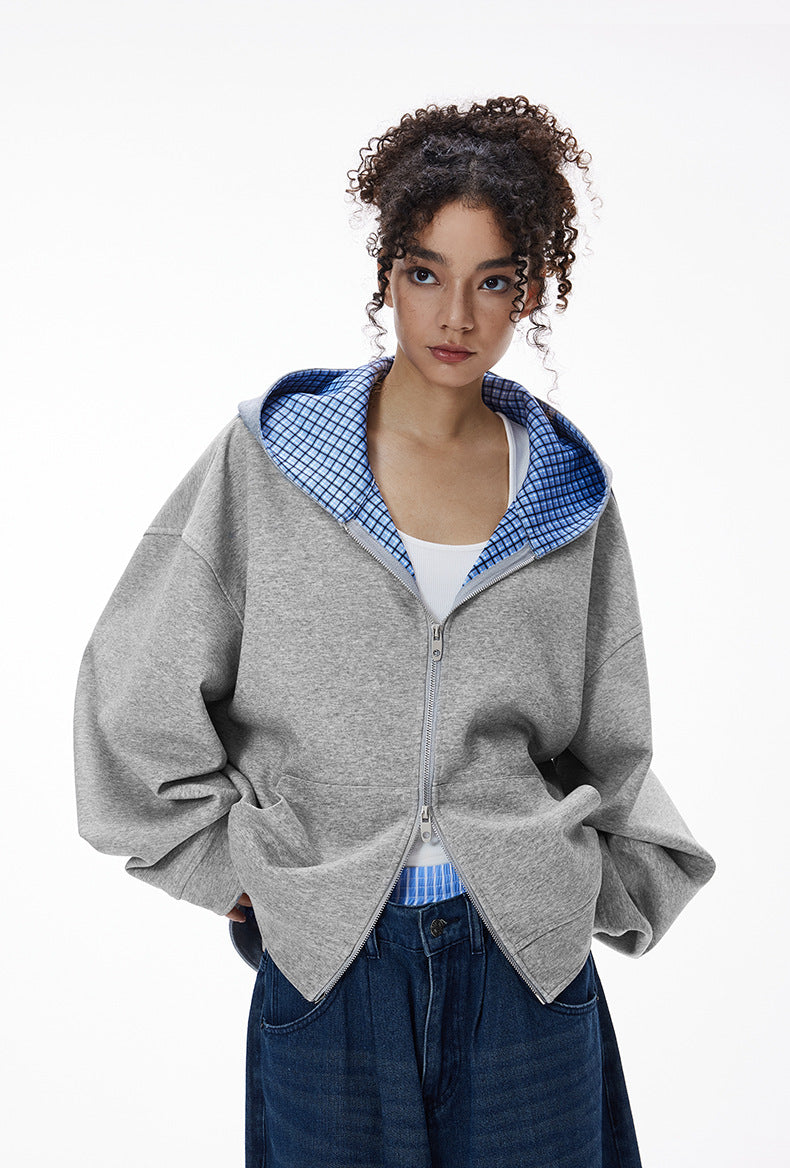 Inflation Checked Two-tone Casual Jacket