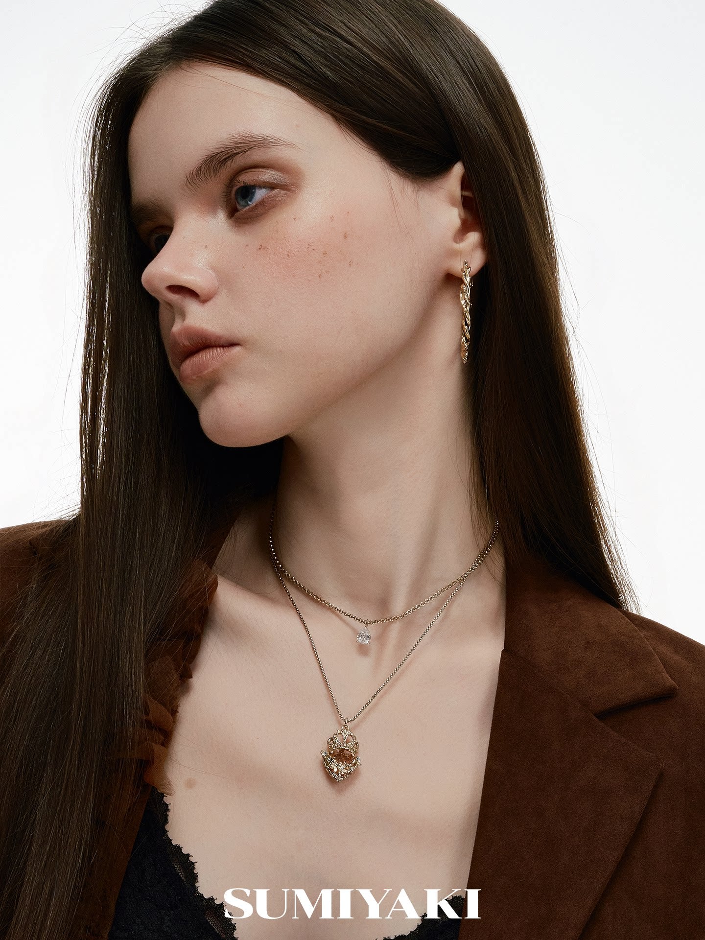 SUMIYAKI Crown Niche Premium Double Necklace
