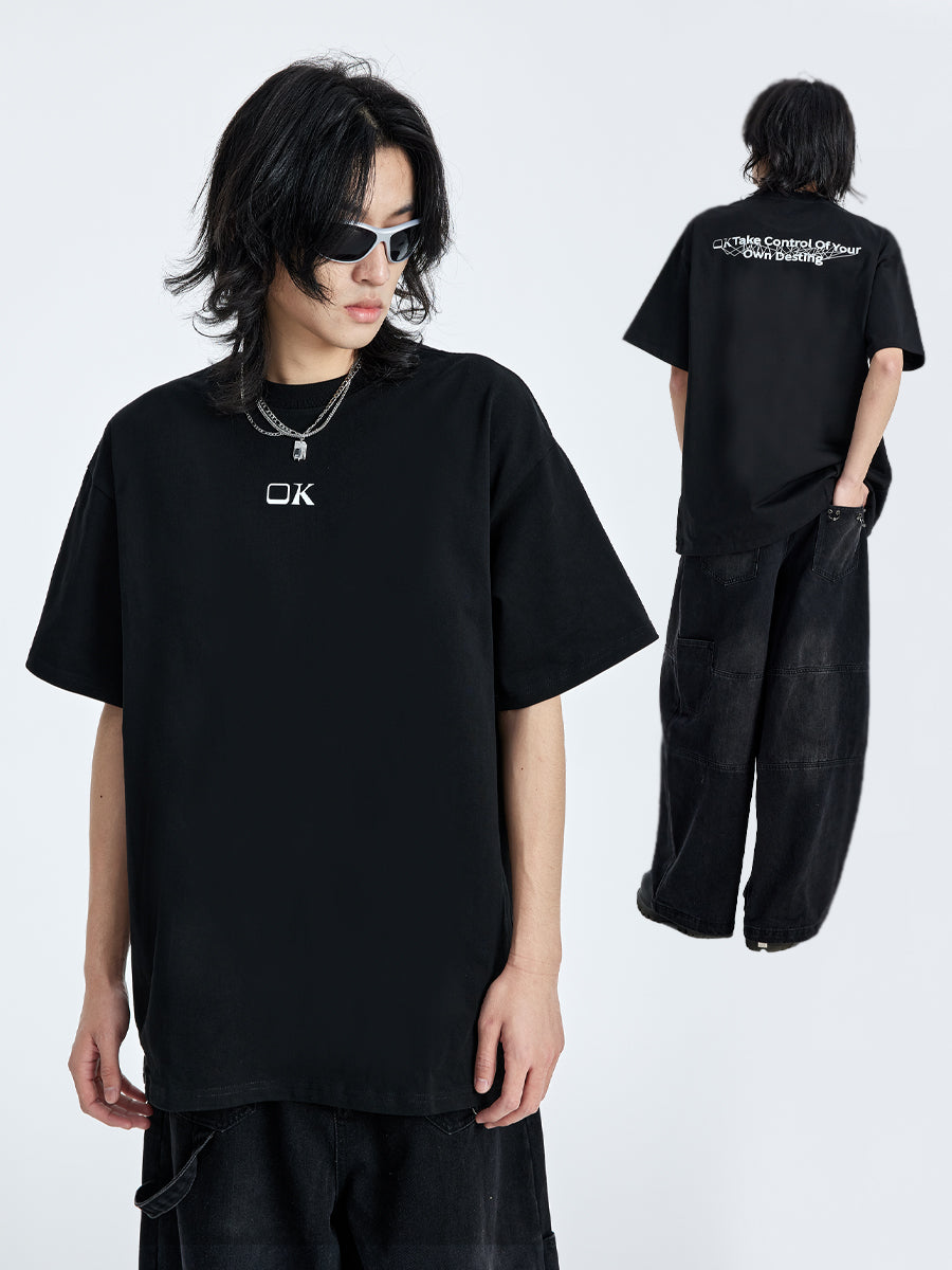 The 76th human NMK heavy 260g ok slogan 100% Cotton Tee