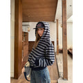 CCYE Vintage Knitted Striped Hooded Sweater Jacket