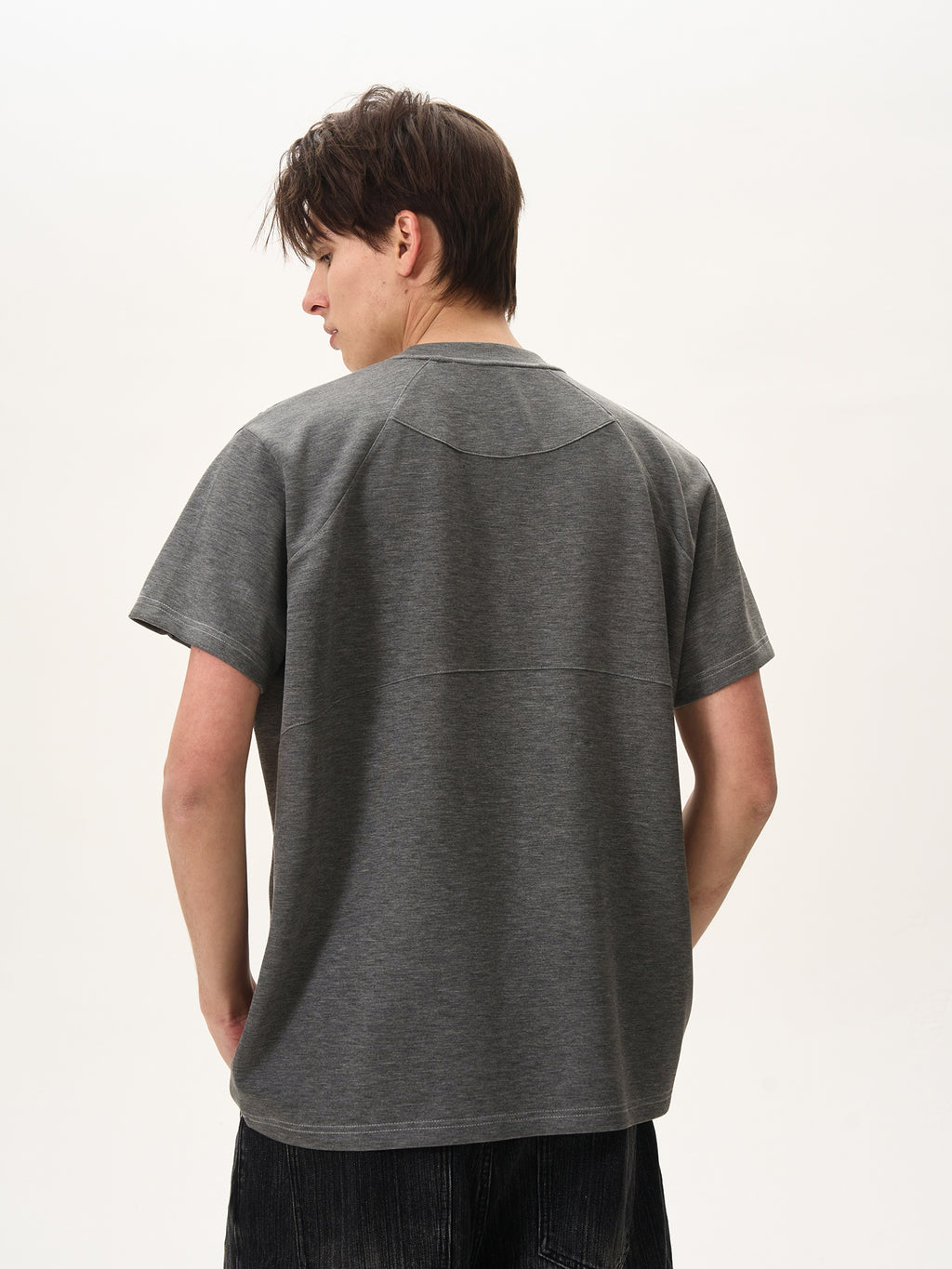 BTSG wide boxy deconstruction liquid Tee