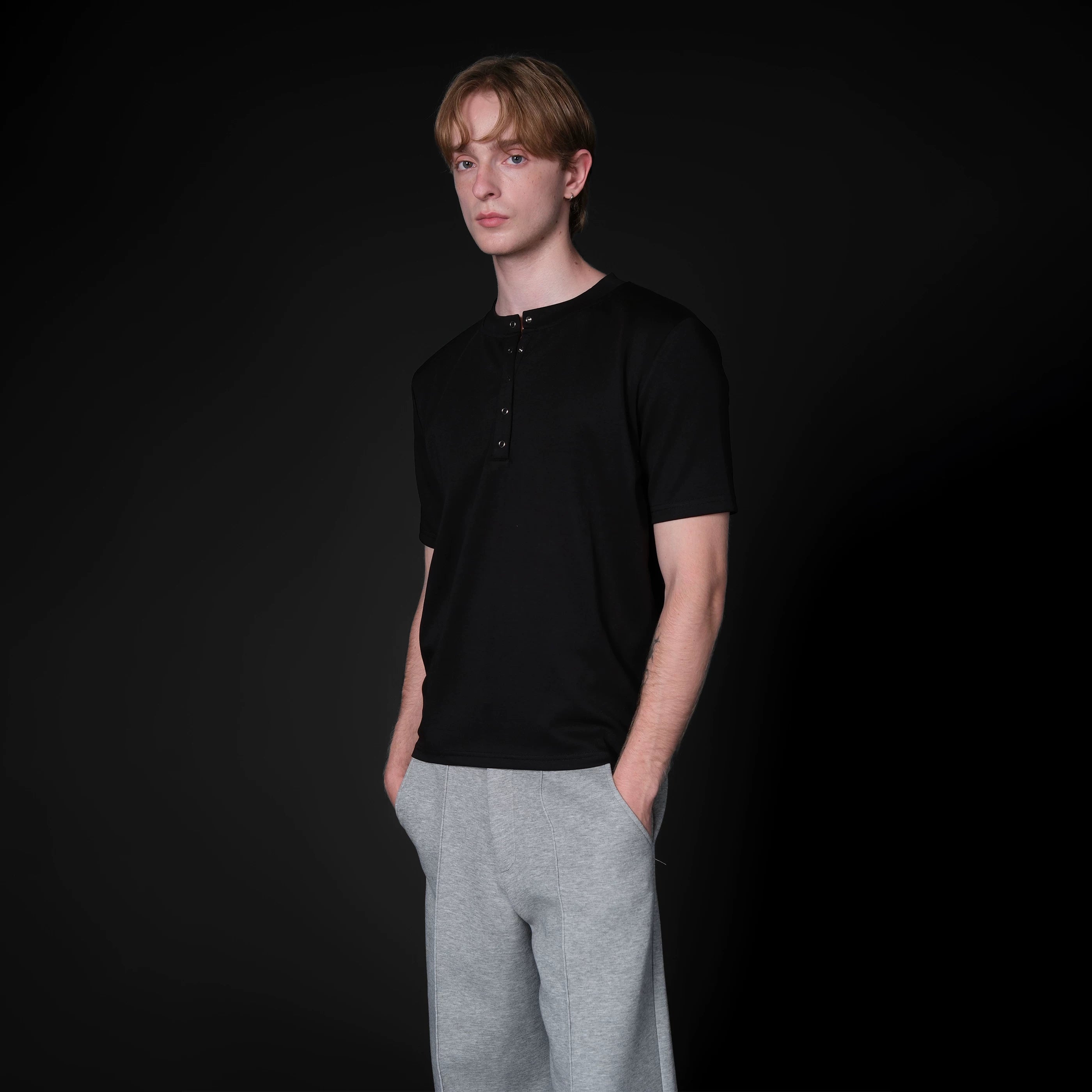 Set for life Modal Cloud Sense Henry Collar Short Sleeve
