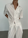 COLN Fashion Versatile Placket Short-sleeved Shirt