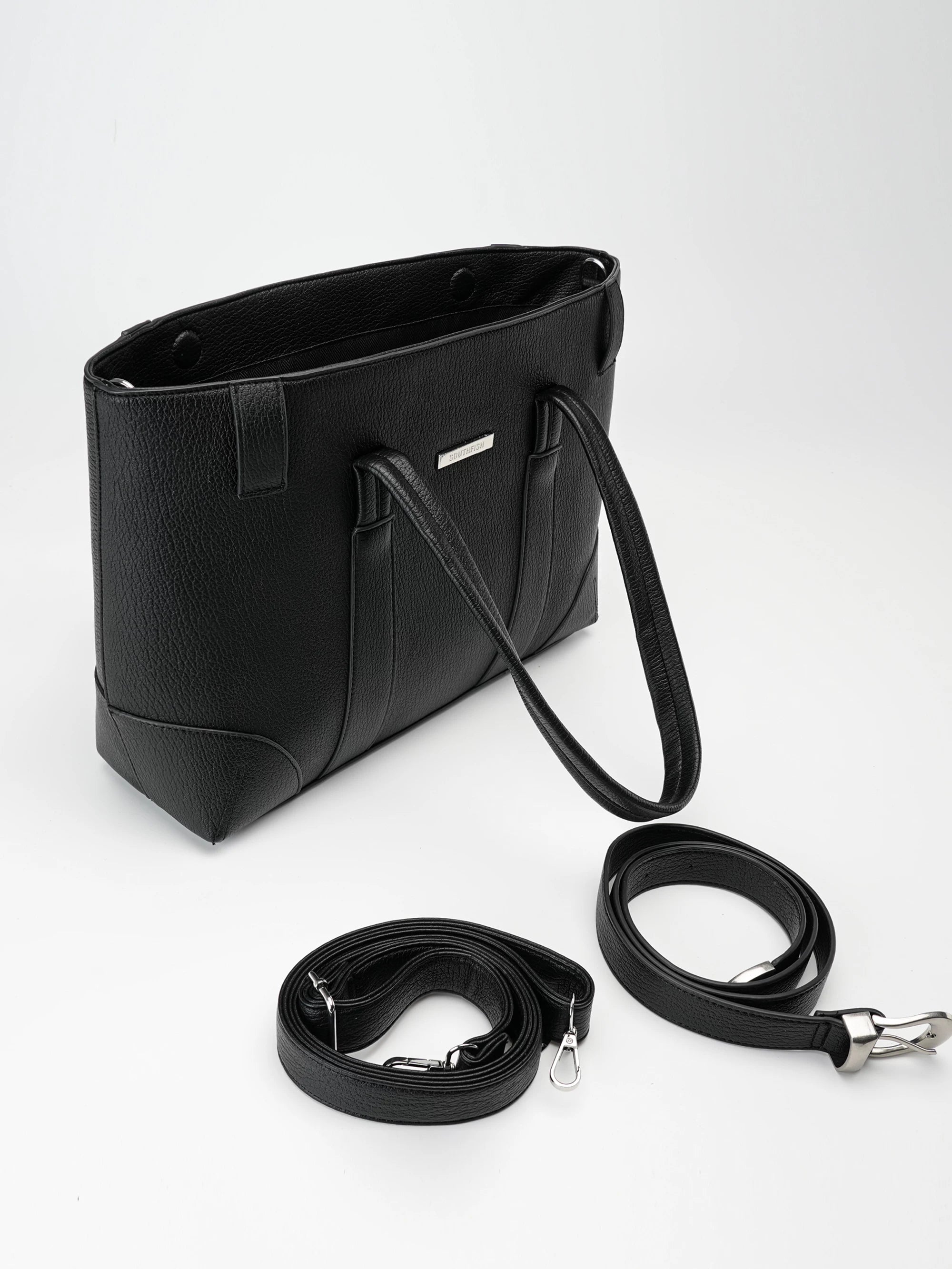 Southfish Leather Strap Tote Bag