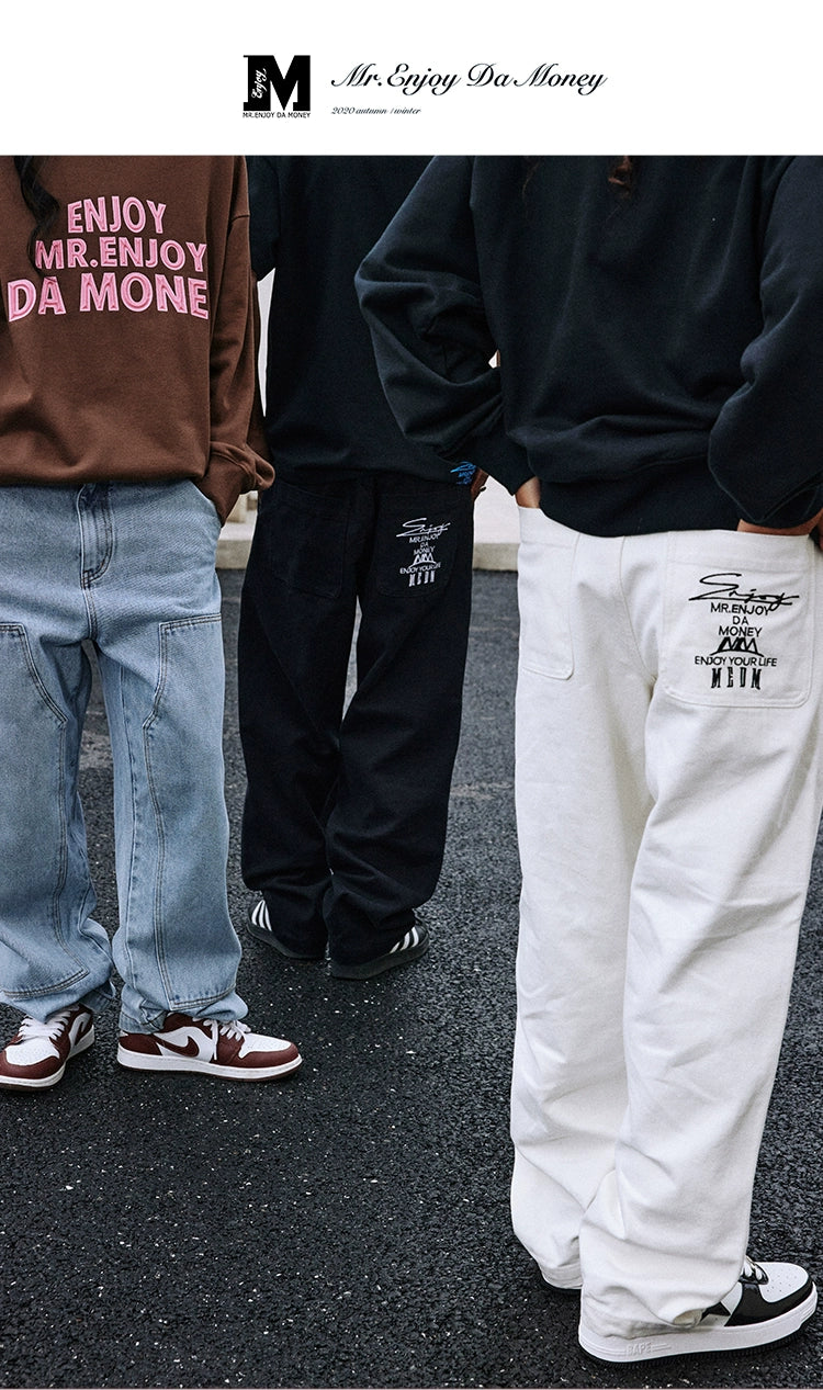 MEDM Vintage Loose Casual Straight Wide Leg Pants