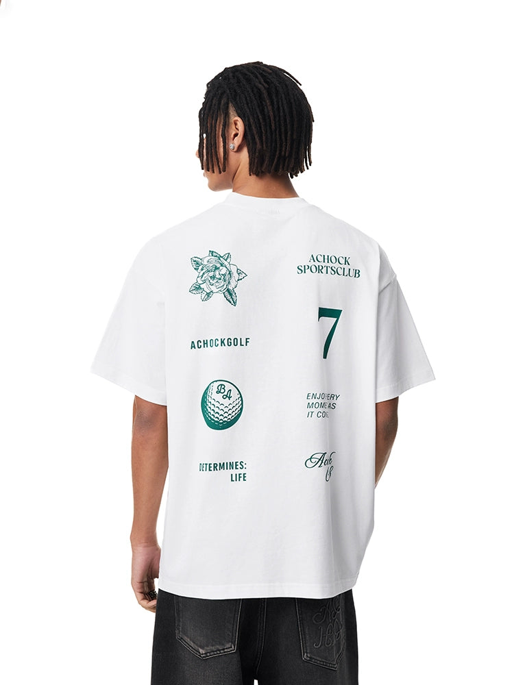 Achock High Street Niche Crew Neck Loose Casual Tee