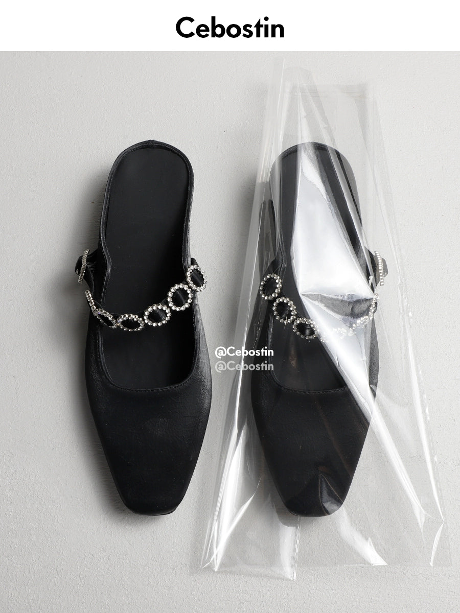 Cebostin High-end Shallow Mouth Bag Head Half Slippers